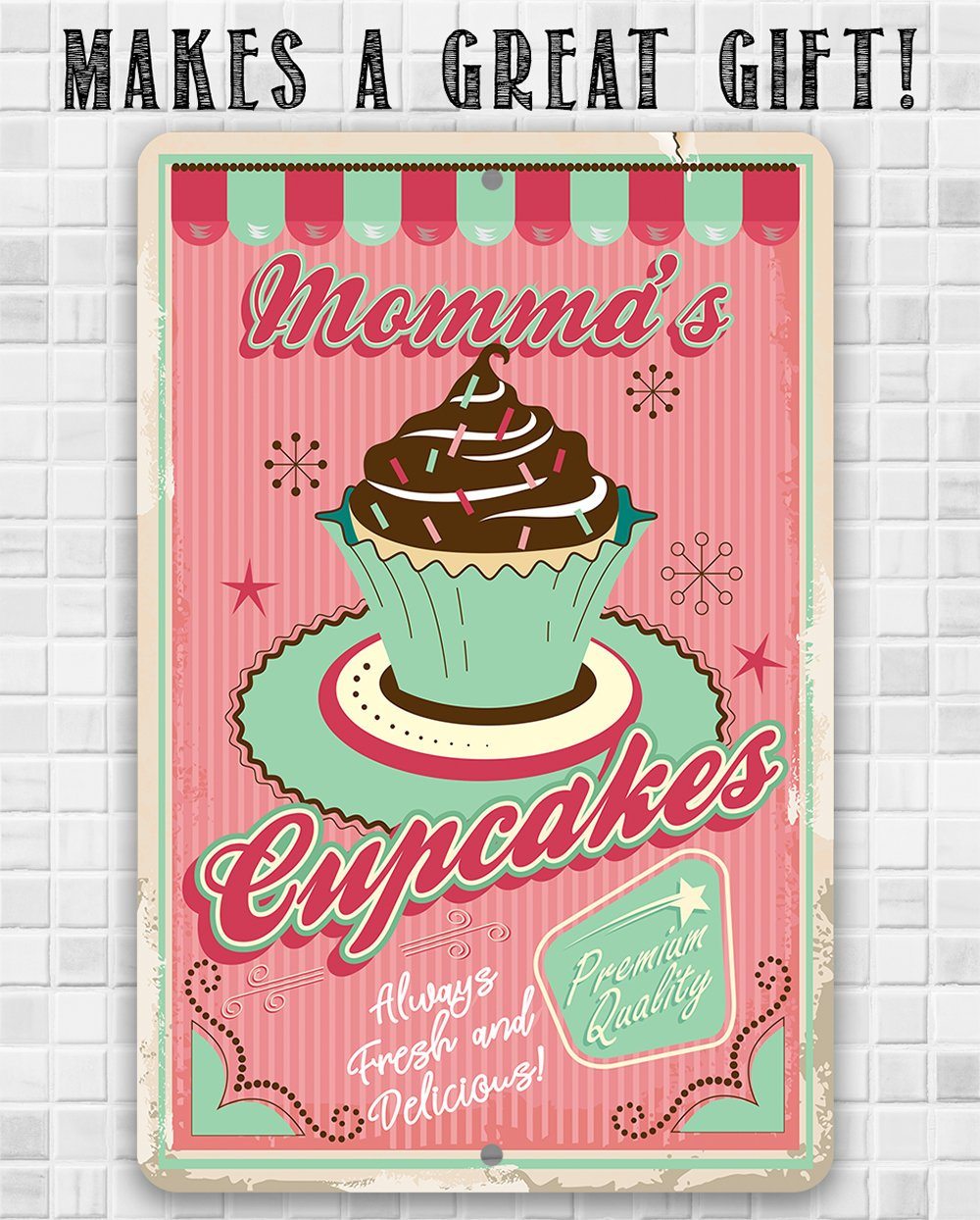 Momma's Cupcakes - Metal Sign | Lone Star Art.