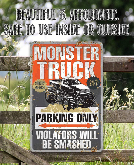 Monster Truck Parking - Metal Sign | Lone Star Art.