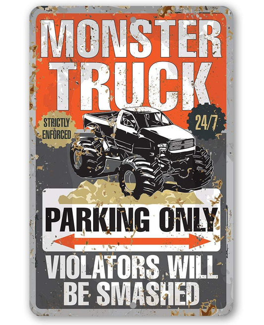 Monster Truck Parking - Metal Sign | Lone Star Art.