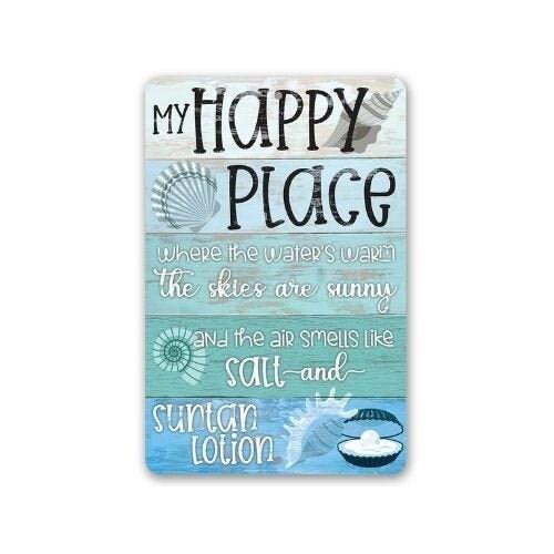 My Happy Place Beach - Metal Sign | Lone Star Art.