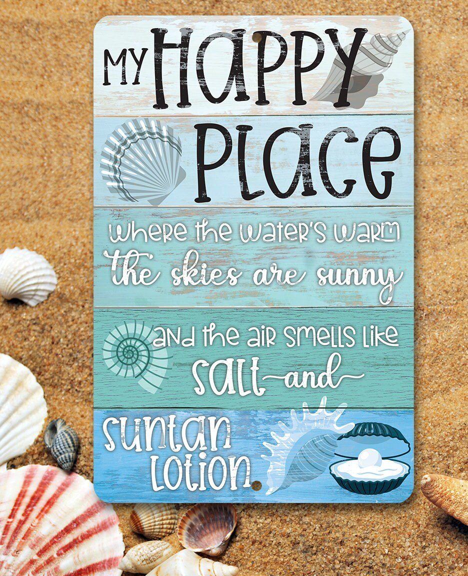 My Happy Place Beach - Metal Sign | Lone Star Art.