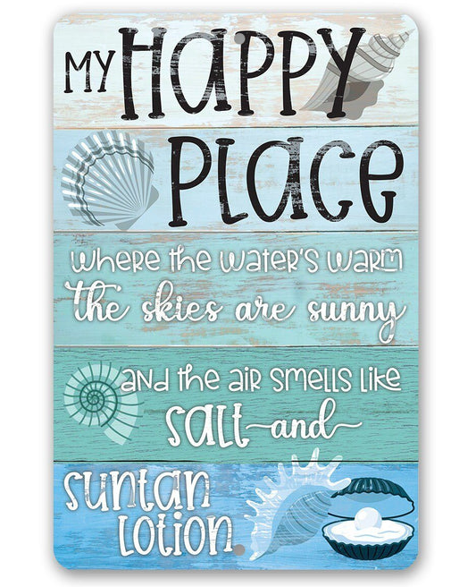 My Happy Place Beach - Metal Sign | Lone Star Art.