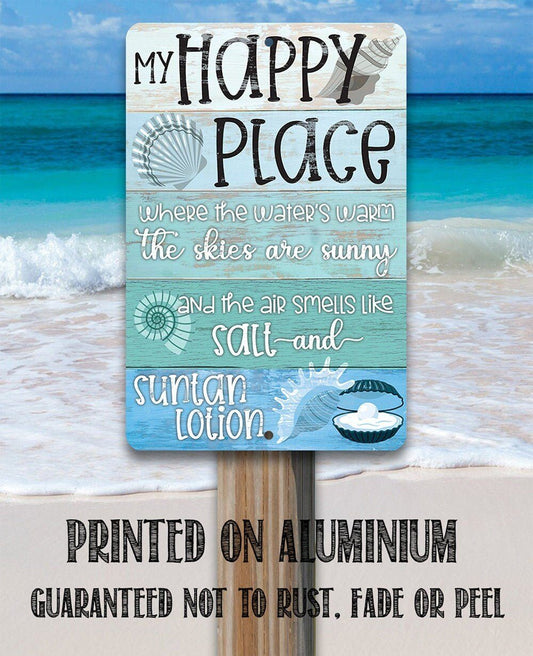 My Happy Place Beach - Metal Sign | Lone Star Art.