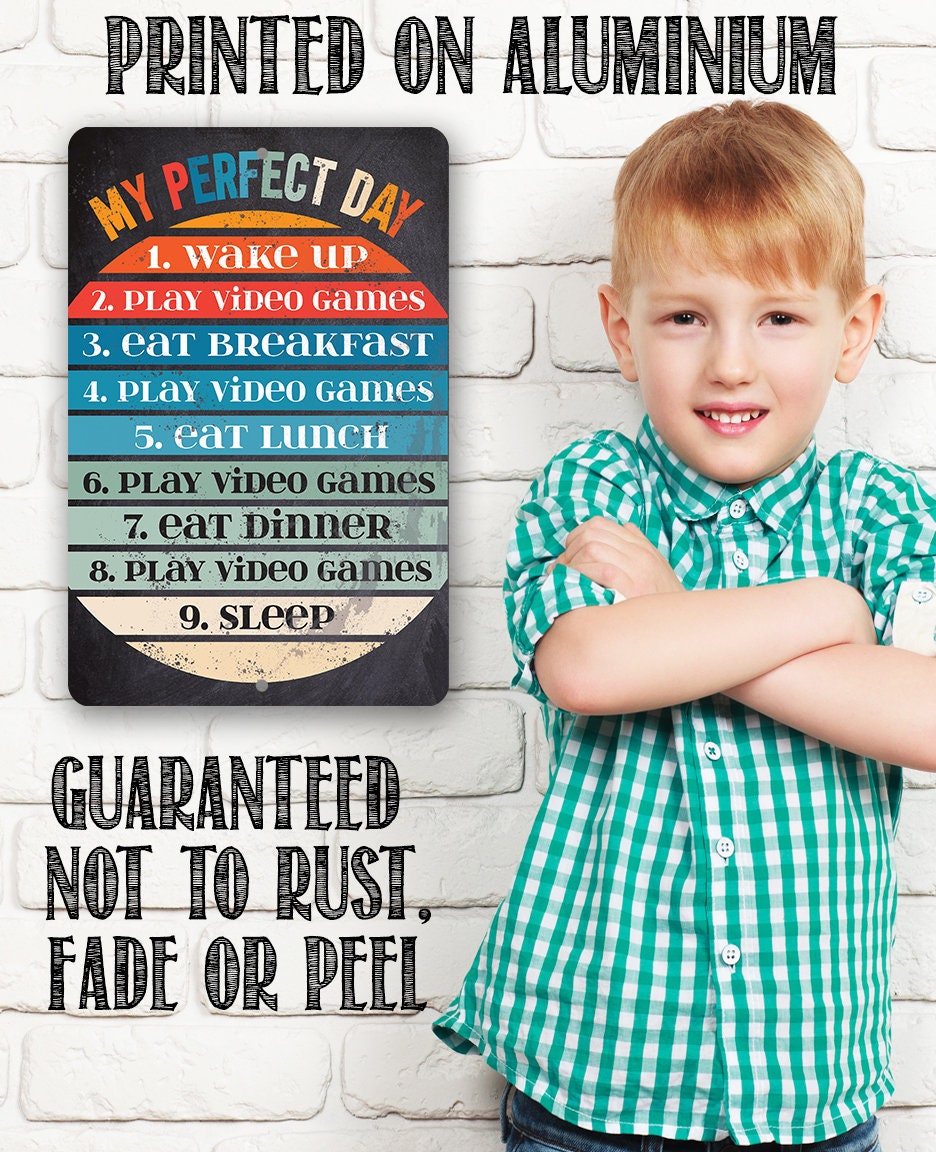 My Perfect Day - Chalkboard Style - Metal Sign Metal Sign Lone Star Art