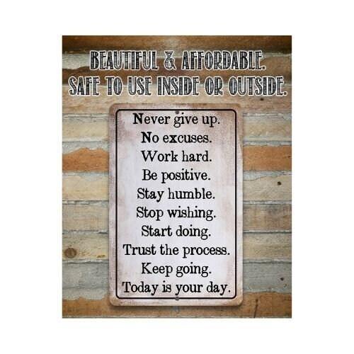 Never Give Up - Metal Sign | Lone Star Art.