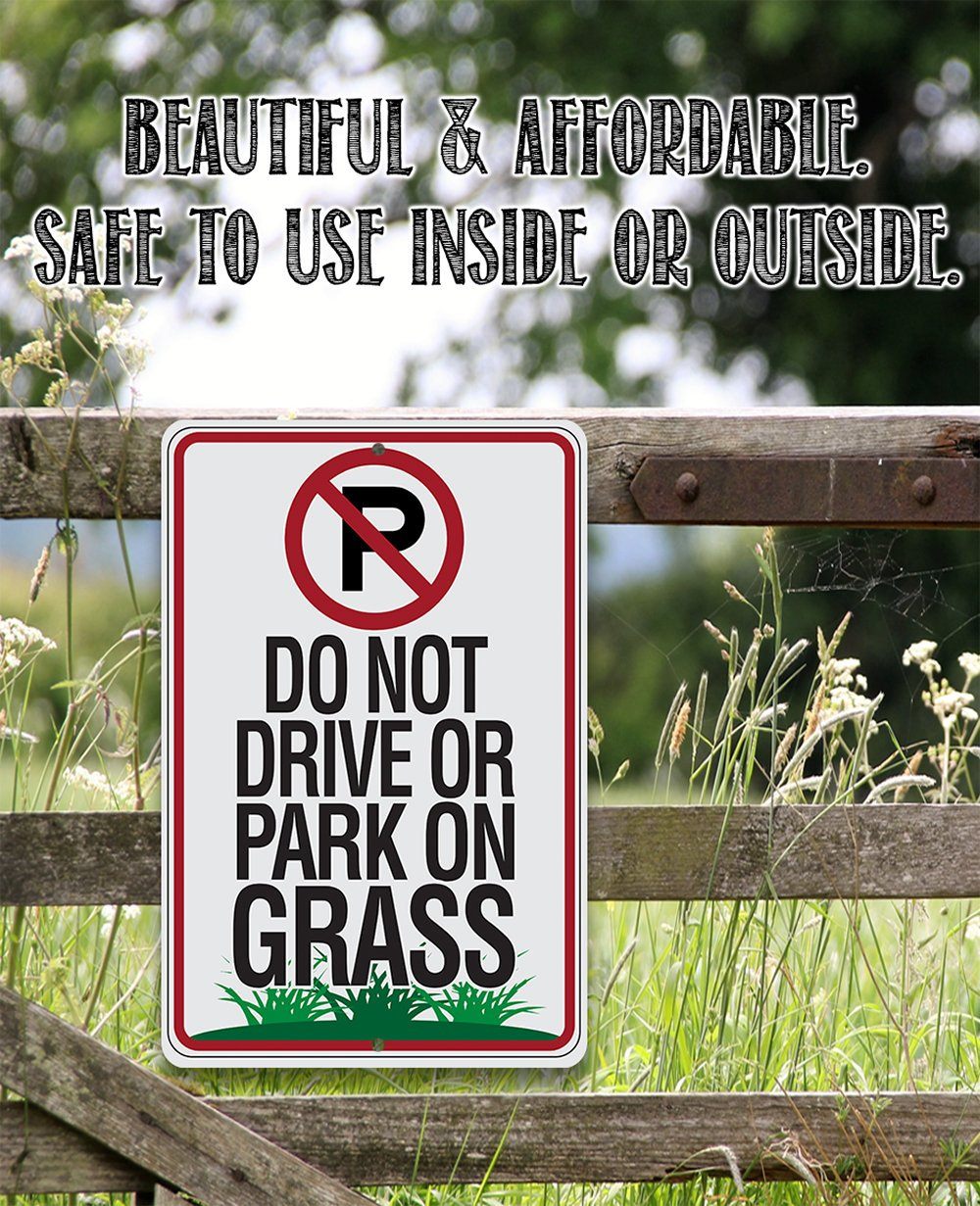 No Parking Grass - Metal Sign | Lone Star Art.