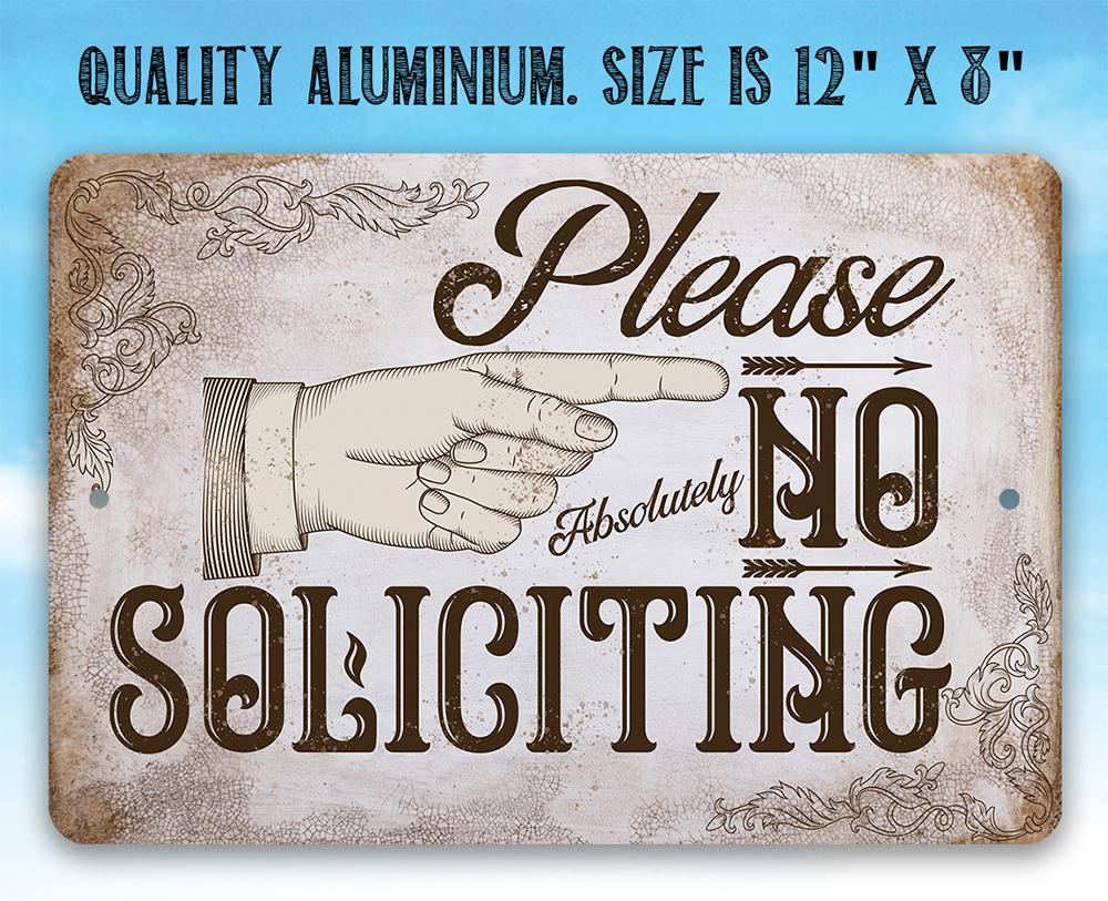 Please No Soliciting - Metal Sign | Lone Star Art.