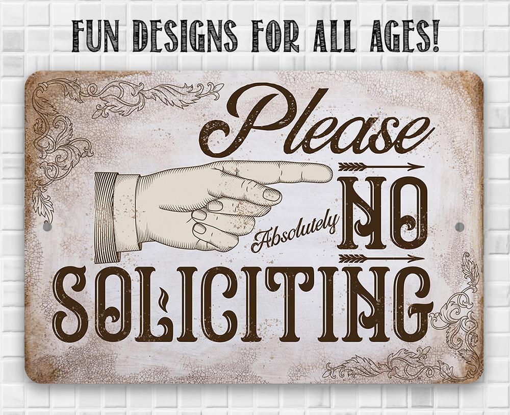 Please No Soliciting - Metal Sign | Lone Star Art.