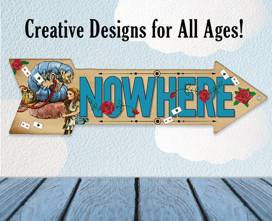 Nowhere - Directional Arrow - Metal Sign Metal Sign Lone Star Art