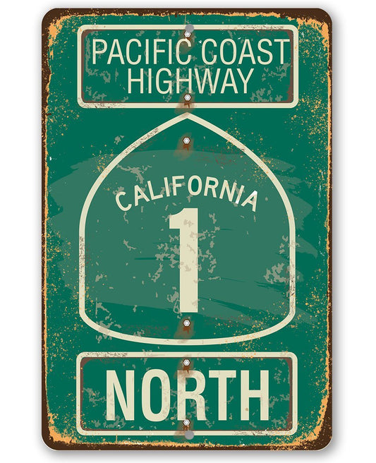 Pacific Coast Highway California 1 - Metal Sign | Lone Star Art.