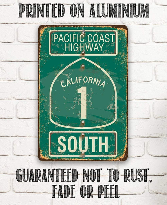 Pacific Coast Highway South - California - Metal Sign | Lone Star Art.