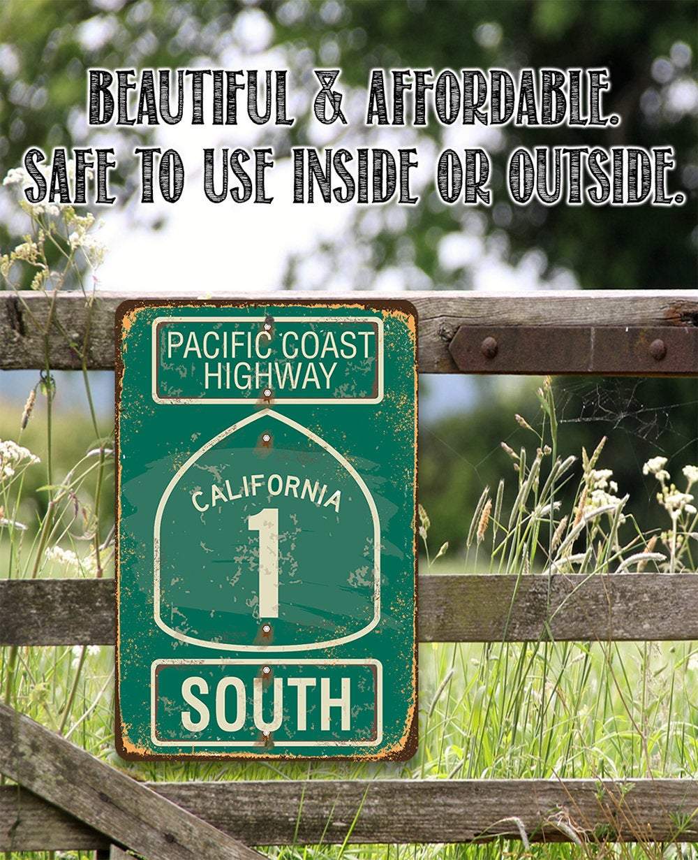 Pacific Coast Highway South - California - Metal Sign | Lone Star Art.