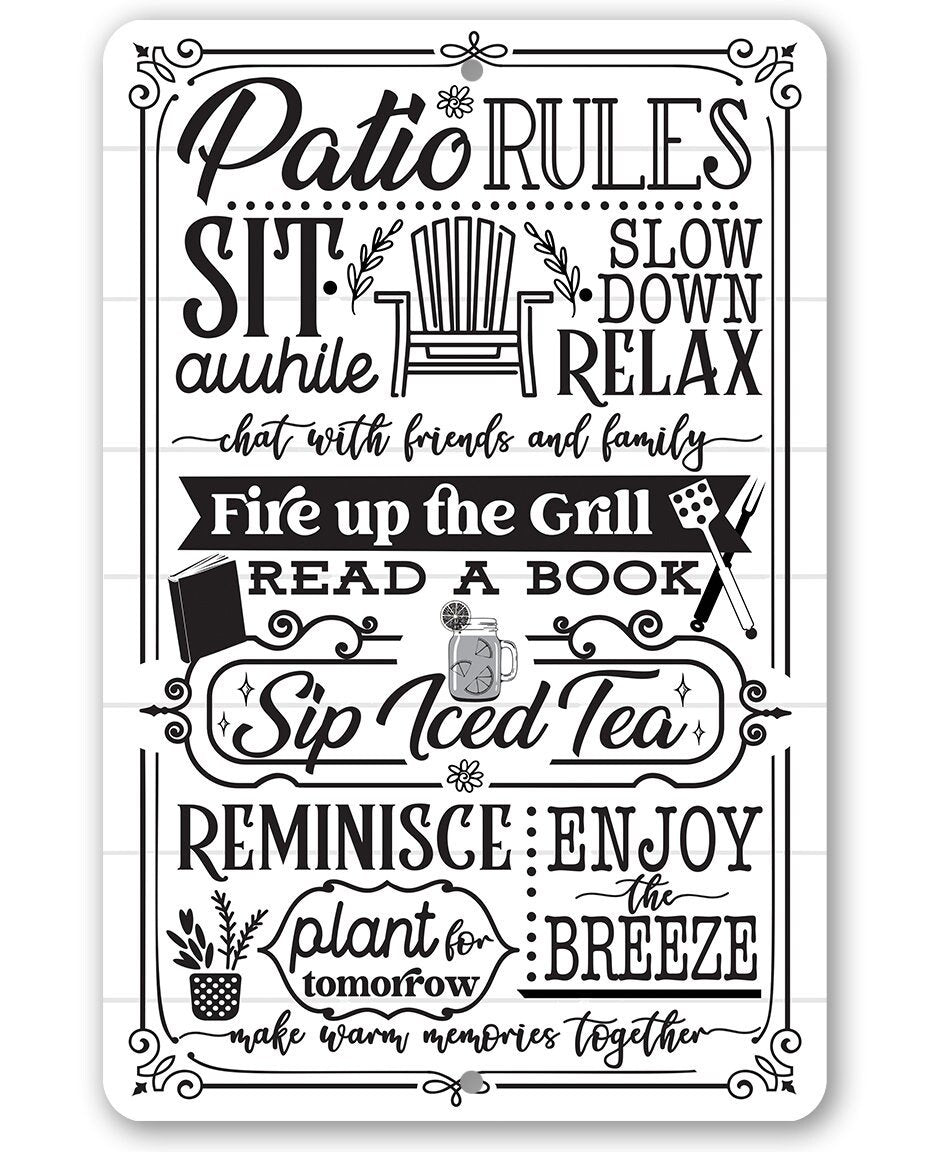 Patio Rules - Metal Sign