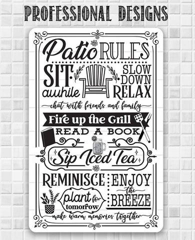 Patio Rules - Metal Sign