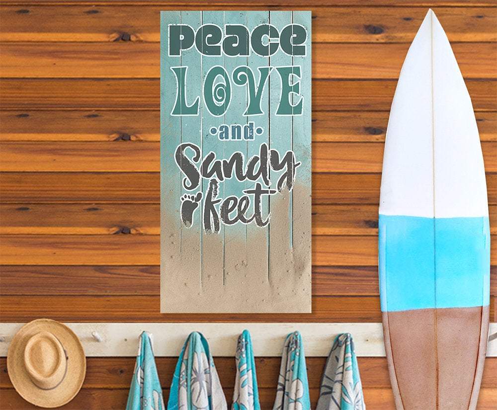Peace Love Sandy Feet - Canvas | Lone Star Art.
