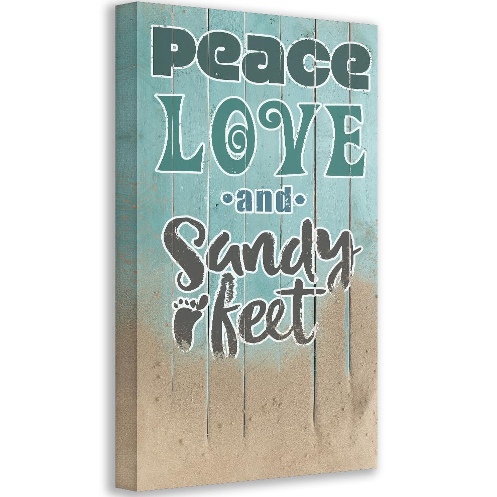 Peace Love Sandy Feet - Canvas | Lone Star Art.