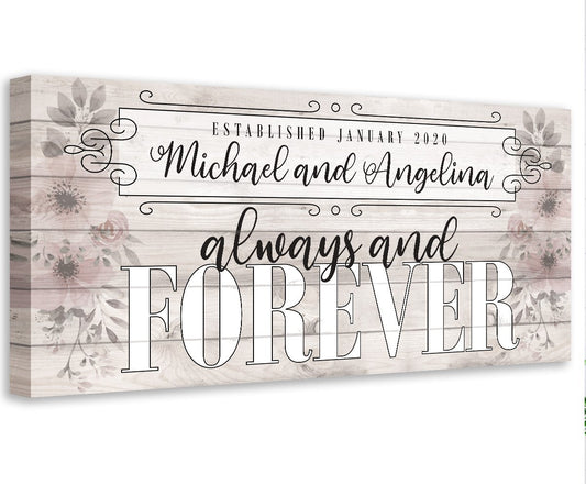 Personalized - Always and Forever - Canvas | Lone Star Art.