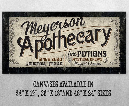 Personalized - Apothecary - Canvas | Lone Star Art.