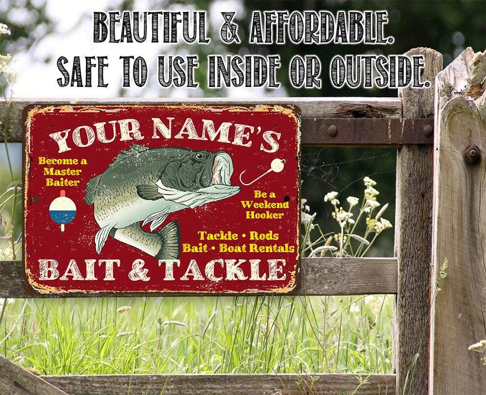 Personalized - Bait Shop - Metal Sign - Lone Star Art