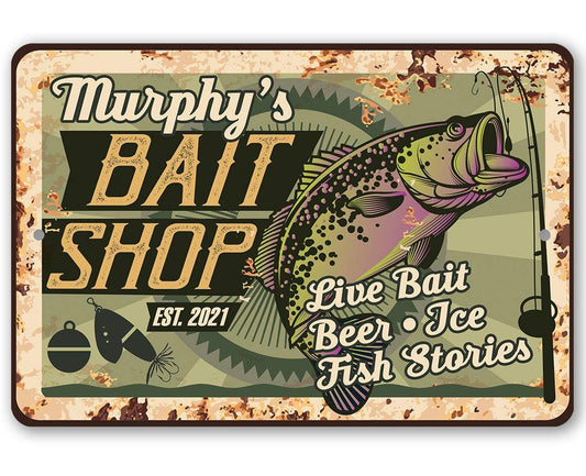 Personalized - Bait Shop - Metal Sign | Lone Star Art.