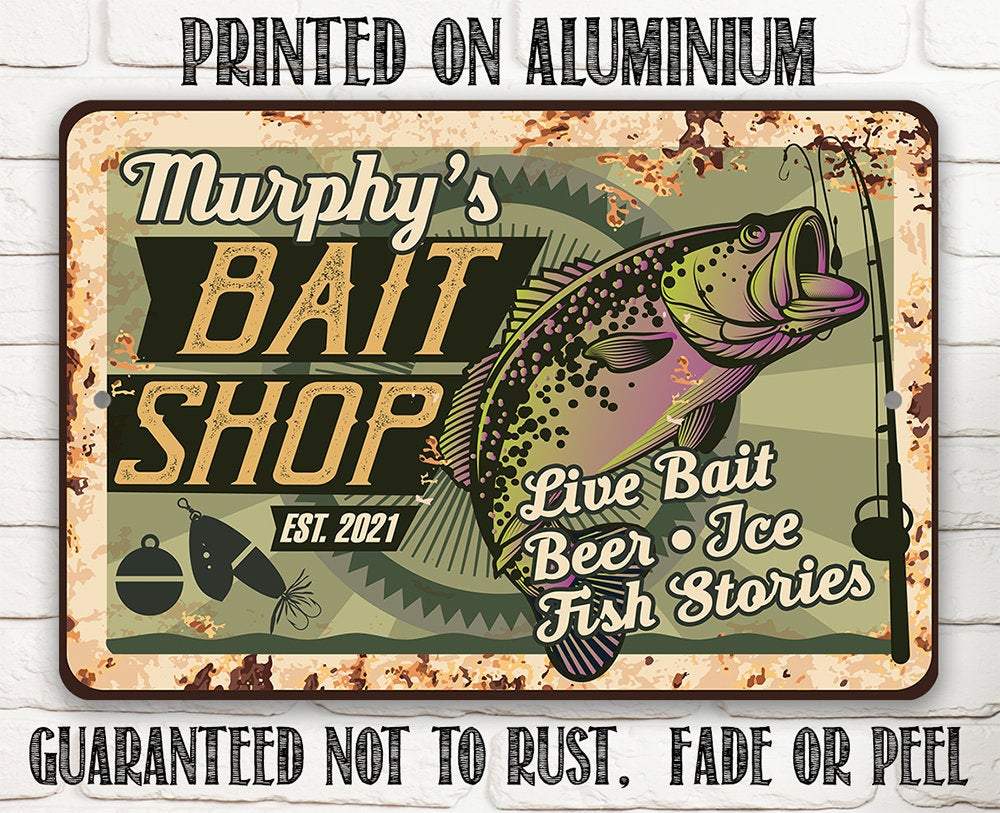 Personalized - Bait Shop - Metal Sign | Lone Star Art.