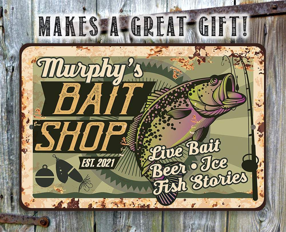 Personalized - Bait Shop - Metal Sign | Lone Star Art.