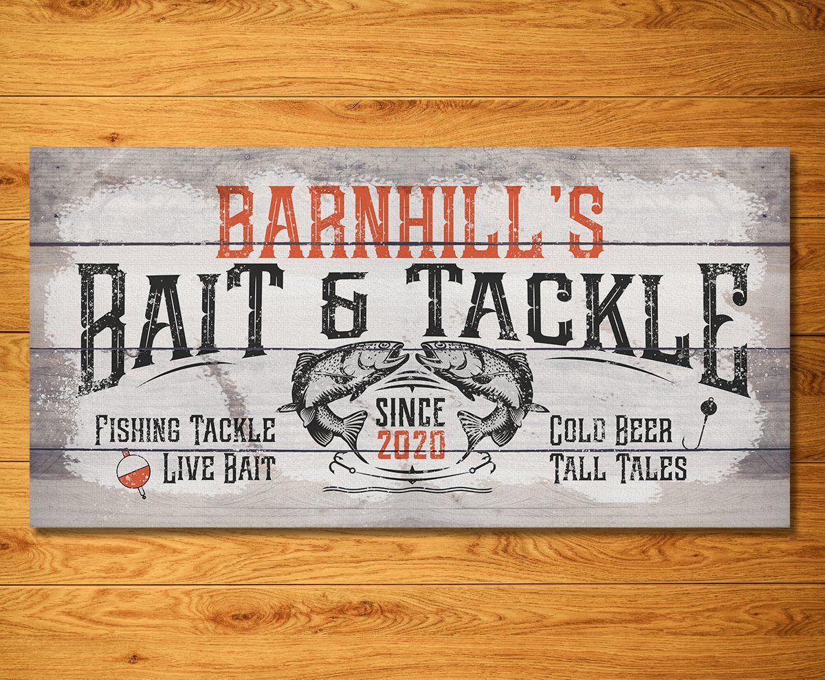 Personalized - Bait & Tackle - Canvas | Lone Star Art.