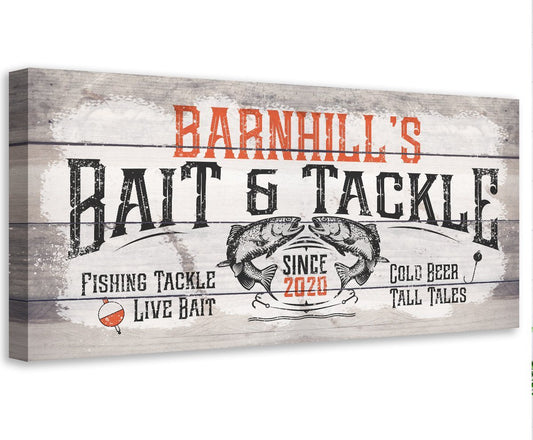 Personalized - Bait & Tackle - Canvas | Lone Star Art.