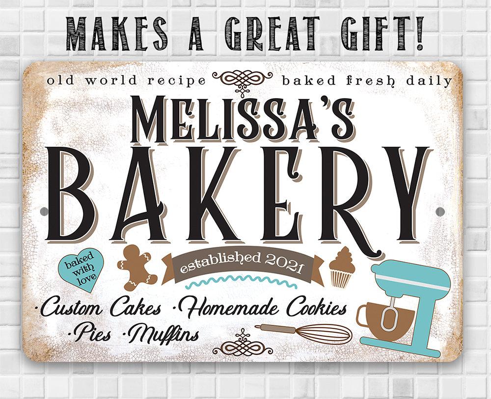 Personalized - Bakery - Old World Recipe - Metal Sign | Lone Star Art.