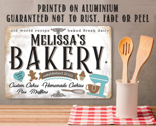Personalized - Bakery - Old World Recipe - Metal Sign | Lone Star Art.
