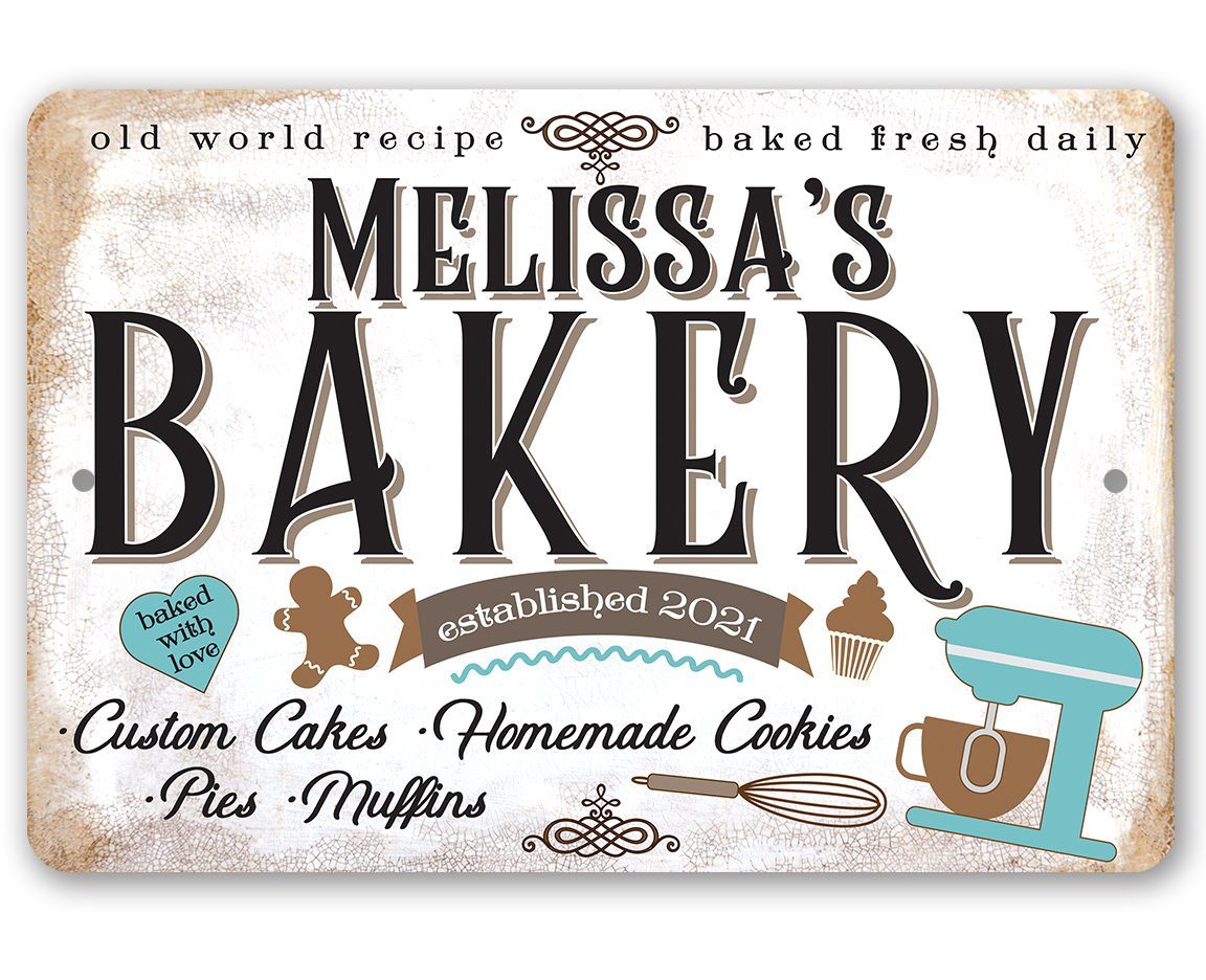 Personalized - Bakery - Old World Recipe - Metal Sign | Lone Star Art.