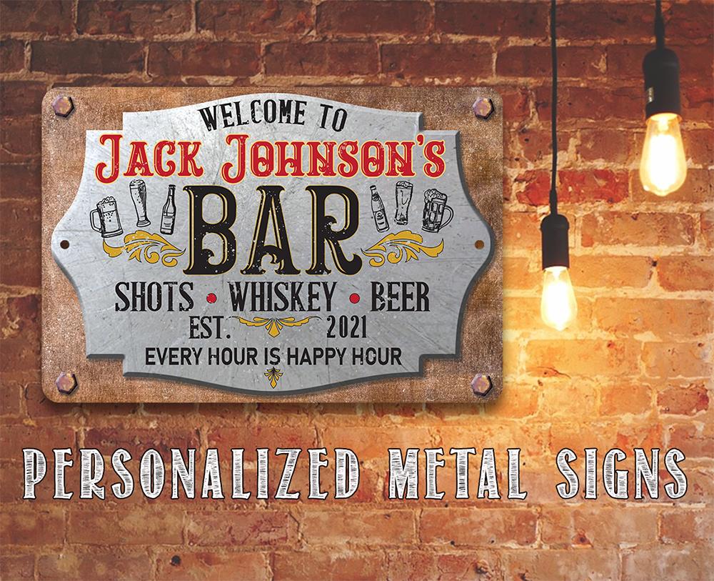 Personalized - Bar 2 - Metal Sign | Lone Star Art.