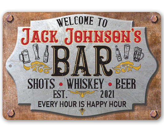 Personalized - Bar 2 - Metal Sign | Lone Star Art.