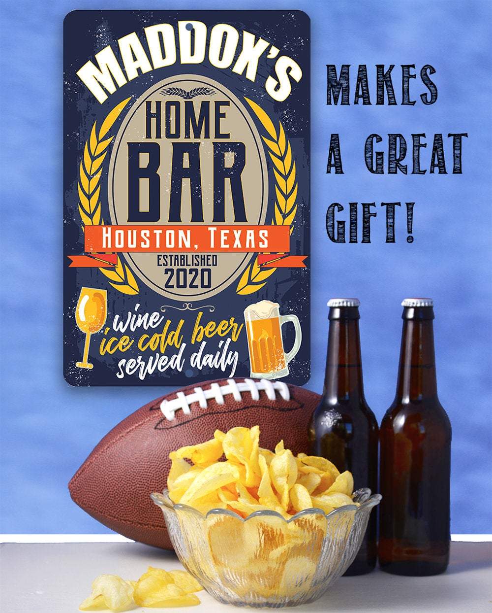 Personalized - Bar Decor - Metal Sign | Lone Star Art.