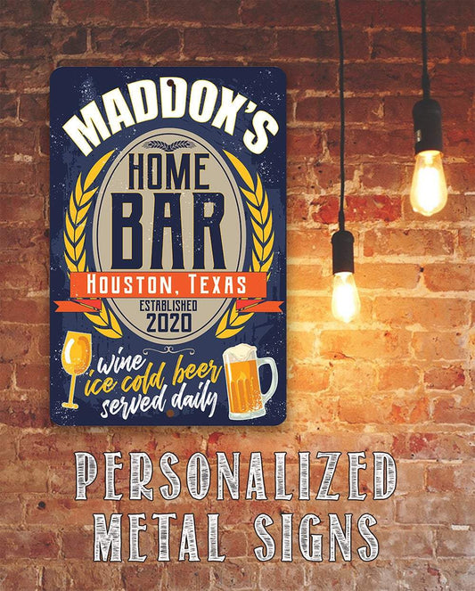 Personalized - Bar Decor - Metal Sign | Lone Star Art.