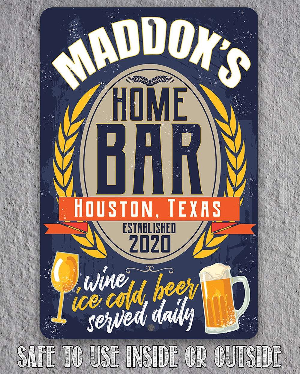 Personalized - Bar Decor - Metal Sign | Lone Star Art.