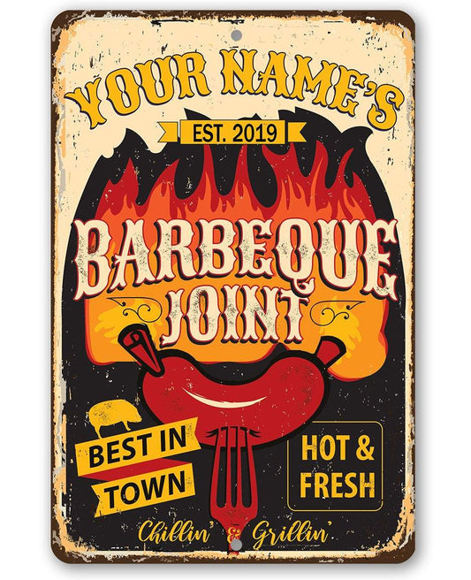 Personalized - BBQ Joint - Metal Sign | Lone Star Art.