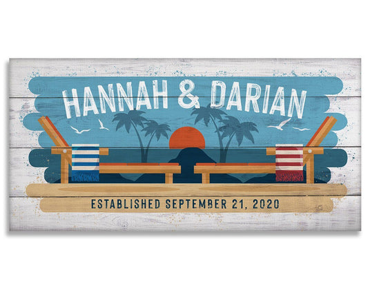 Personalized - Beach Chairs - Canvas | Lone Star Art.