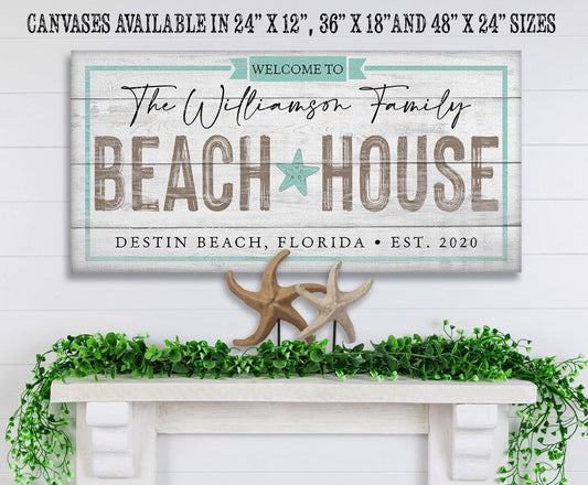 Personalized - Beach House - Canvas | Lone Star Art.