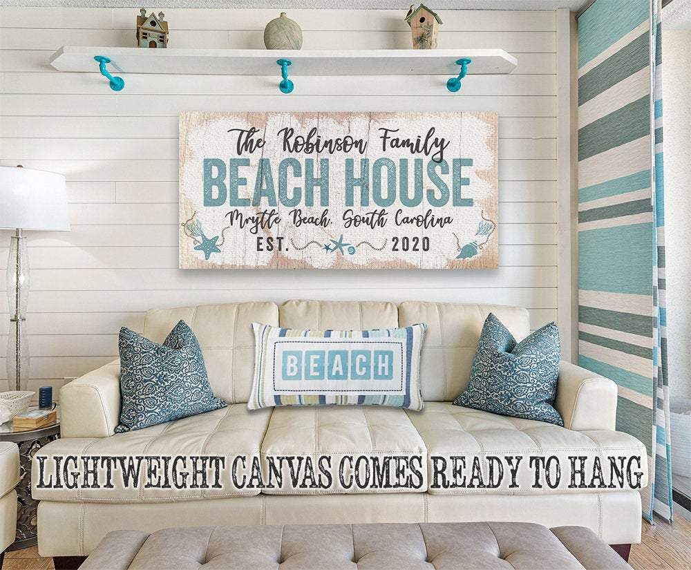 Personalized - Beach House - Canvas | Lone Star Art.
