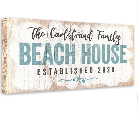 Personalized - Beach House - Canvas | Lone Star Art.