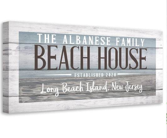 Personalized - Beach House - Canvas | Lone Star Art.