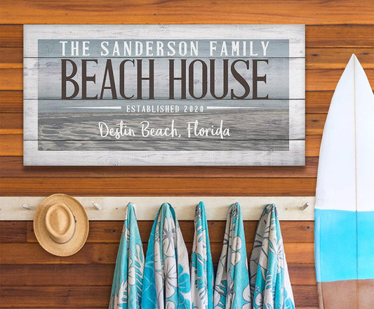 Personalized - Beach House - Canvas | Lone Star Art.