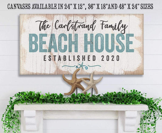 Personalized - Beach House - Canvas | Lone Star Art.