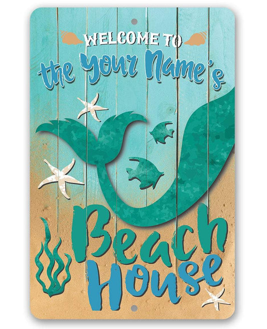 Personalized - Beach House - Metal Sign | Lone Star Art.