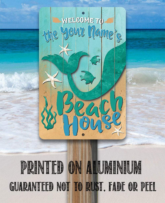 Personalized - Beach House - Metal Sign | Lone Star Art.