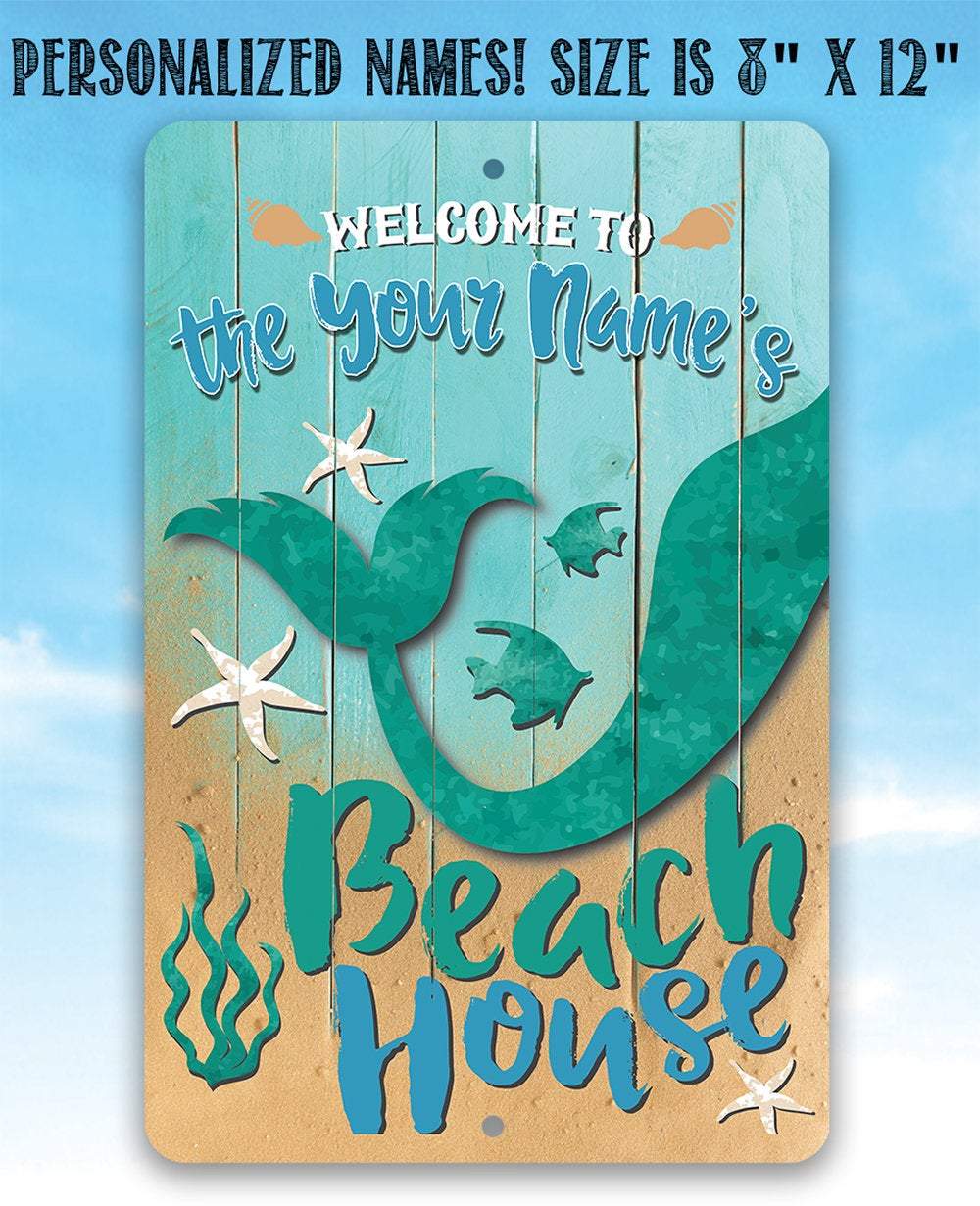 Personalized - Beach House - Metal Sign | Lone Star Art.