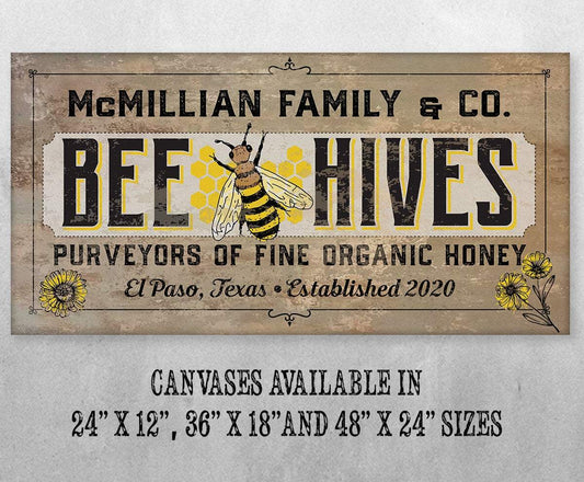 Personalized - Bee Hives - Canvas | Lone Star Art.