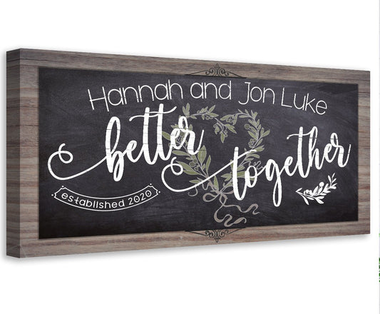 Personalized - Better Together - Canvas | Lone Star Art.