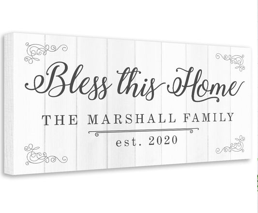 Personalized - Bless This Home - Canvas | Lone Star Art.